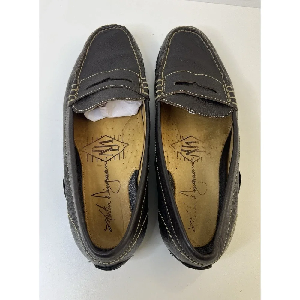 9 1/2 M Martin Dingman Driver Loafer Moccasin Bill Leather Penny Loafer Brazil